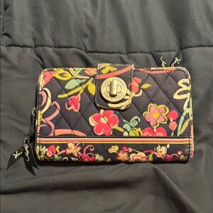 Vera Bradley Pink and Blue Wallet Floral Design